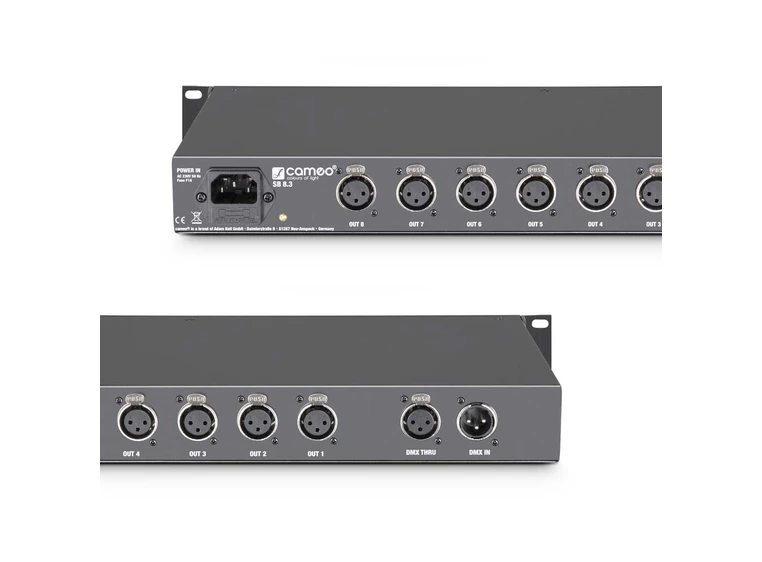 Cameo SB8.3 - 8-channel DMX splitter / booster (3-pin) 